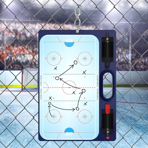 Hockey Dry Erase Board for Coaches 15x10.5 Inch Double Sided Whiteboard Coaching Board Equipment Includes 2 White Board Markers for the Hockey Accessories Making it the Perfect Coach Gifts