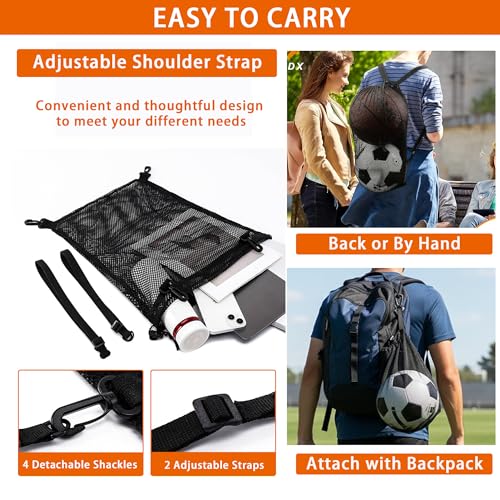 Mesh Ball Bag for Basketball Soccer & Volleyball, Sports Ball Bag with Zipper Pocket,Ball Storage Bag,Lightweight and Breathable - style: Style B