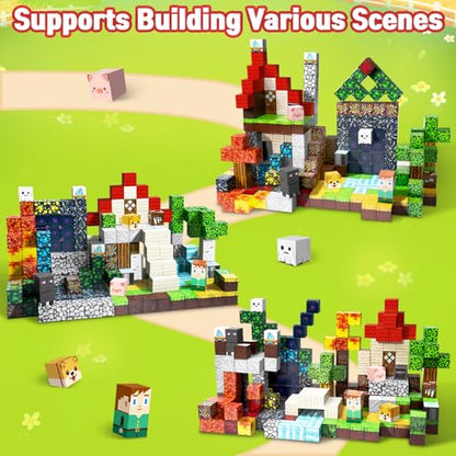 Intoypad 300PCS Magnetic Blocks for Kids, 0.8in Magnetic Building Block Toys for Boys Girls Age 3 4 5 6 7 8 9 10 Magnet Cubes Game Magnetic Tiles STEM Toys Christmas Birthday Gifts for Kids Toddlers - style: 300Pcs