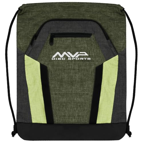 MVP Disc Sports Drawstring Backpack Bag (Choose Your Favorite Color) - color: Dark Green/Light Green