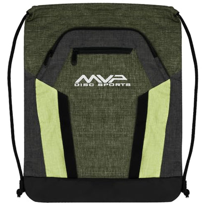 MVP Disc Sports Drawstring Backpack Bag (Choose Your Favorite Color) - color: Dark Green/Light Green