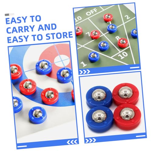 Abaodam 20pcs Tabletop Shuffleboard Game Pucks Set Mini Curling Accessories Sturdy Plastic Indoor Fun for Ages Replacement Parts for Shuffleboard Table