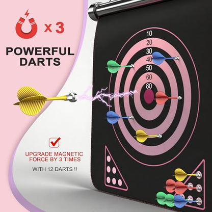 Gifts for 6 7 8 9 10 11 12 13 14 15 16 Years Old Girl Boys, Outdoor Games Activities Toys for Kids 8-12, Magnetic Dart Board, Teen Gift Ideas for Christmas, Birthday - style: Pink