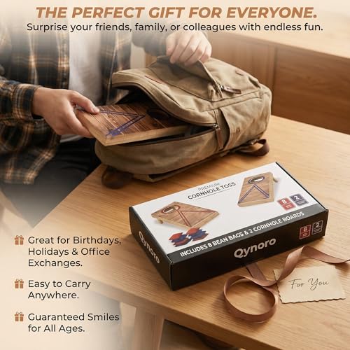 Mini Cornhole Set for Adults, Tabletop Bean Bag Toss Game with 2 Wooden Boards and 8 Bean Bags, 10.12 x 5.71 in Desktop Cornhole Game for Office, Home, Game Night, Party Gift