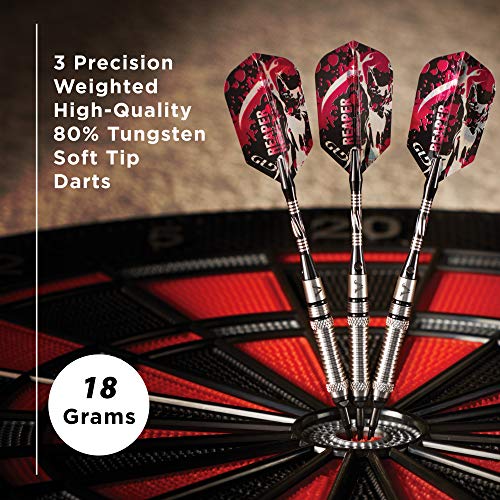Viper Grim Reaper 80% Tungsten Soft Tip Darts with Storage/Travel Case - size: 18 Grams, style: Fine Knurling