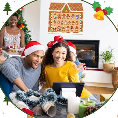 Jenaai Christmas Games Toys Gifts Large Xmas Felt Dart Board Game with 12 Pcs Sticky Balls Christmas Party Supplies Indoor Outdoor Xmas Decor for Family Carnival Birthday Gifts - style: Gingerbread House