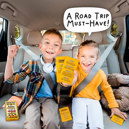 WELL BALANCED Road Trip Trivia - Road Trip Games for Kids Travel Essentials Car Activities Must Haves for Ages 8+