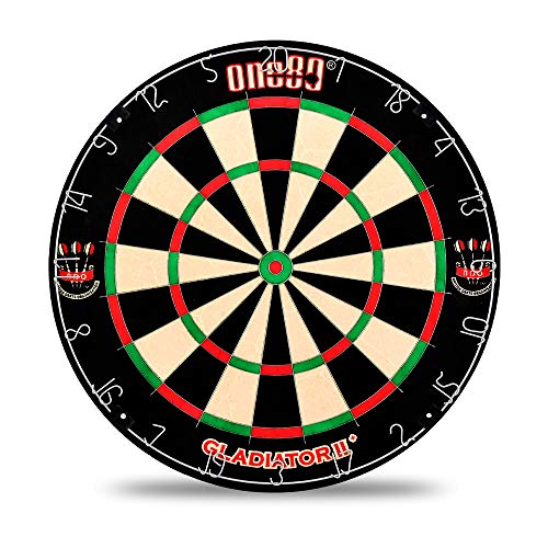 ONE80 Gladiator Dartboard with Top-Grade African Sisal and Sword Edge Staple Free Wire Spider for Maximum Scoring Potential and Less Bounce Outs - style: Gladiator II