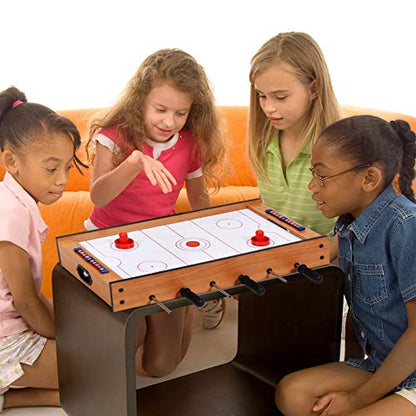 Goplus 2 in 1 Multi Game Table, Mini Foosball Table & Air Hockey Table with Realistic Playing Field, Manual Scoring Bar, Compact Combo Game Table Top for Home, Play Rooms, Bars, Parties, Family Night