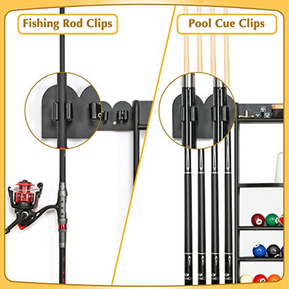 EXTCCT Billiards Pool Cue Clips With Screws: 30 Pieces Snooker Cue Holder Clips Pool Cue Clamps with Screws for Pool Cues Rack Storage Fishing Pole Rod Holder Clips