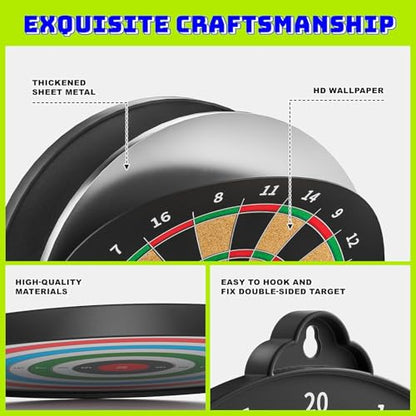 Magnetic Dart Board for Kids Indoor Outdoor Kids Games and Party Games, Christmas Birthday Gifts Toys for Boys Age 3-12 - style: Black