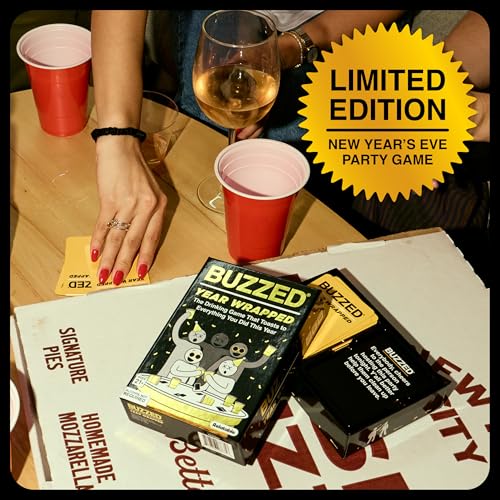 Buzzed Year Wrapped by Relatable – New Years Drinking Games That Elevate Your Holiday Party, Humorous and Conversational Games for Adults That Create a Memorable Experience - style: Buzzed Year Wrapped