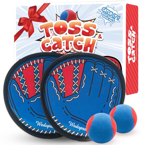 Toss and Catch Ball Game, Kids Toddler Baseball Glove & Catch Ball Toys, Kids Outdoor Games for Family, Toys for Beach Yard Outside, Birthday Easter Gift for Ages 3 4 5 6 7 8-12 Year Old Boys Girls - color: Blue