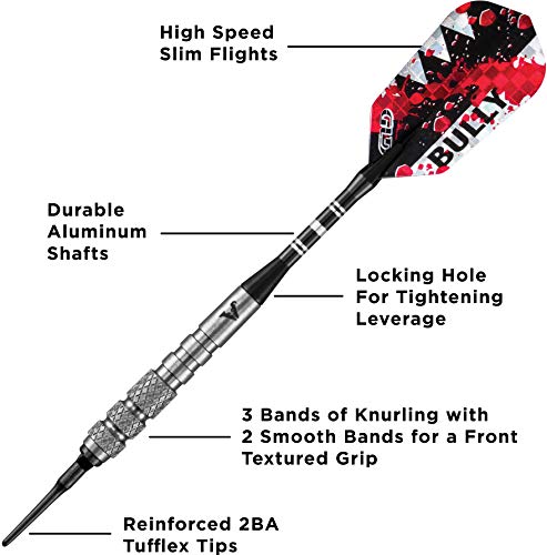 Viper Bully 80% Tungsten Soft Tip Dart Set with Case, 18 Grams - style: Medium Knurling