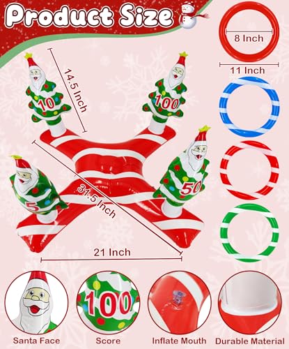 3 Pack Easter Inflatable Easter Games Set, 18 Pieces Inflatable Reindeer Antler Ring Toss Party Game for Kids Adults Family, Indoor Outdoor Ring Toss Toys Gifts Easter Party Favors Carnival Games - style: style 1