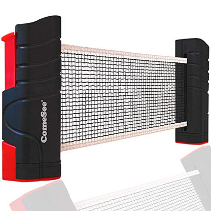 Comesee Retractable Ping Pong Net for Any Table, Table Tennis Nets and Posts Equipment for Replacement - color: black