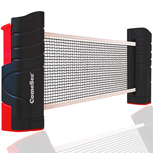 Comesee Retractable Ping Pong Net for Any Table, Table Tennis Nets and Posts Equipment for Replacement - color: black