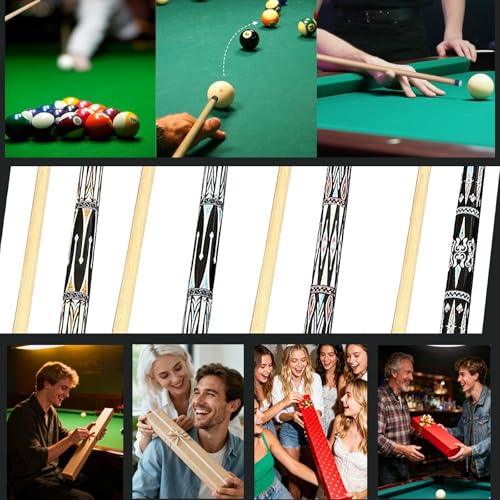 SUPERDIAMOND Pool Cue Stick Set Billiard Cue Sticks with Hard Case, 2-Pieces 58" Pool Table Sticks, 12.5 mm Tip Pool Queue,Pool Stick Set for Home Recreation, Billiards Clubs, Training - style: Billiard Cue Sticks-GB-YD-C-5S