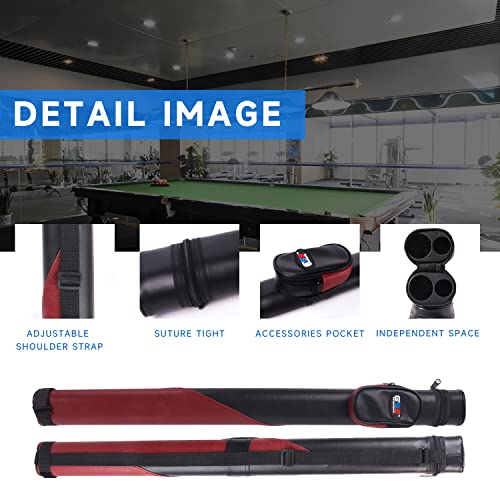 GSE Games & Sports Expert Billiard Cue Cases, 1x1 Deluxe Hard Billiard Pool Cue Stick Carrying Case, Pool Billiards Accessories (Several Colors Available) - color: Deluxe - Black/Burgundy