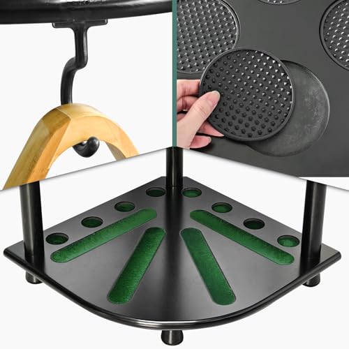 Pool Stick Holder Floor Stand, Pool Cue Rack Holder up to 8 Cues Sticks, Solid Wood Billiards Stick Holder Pool Stick Stand Corner for Game Room, Club,Pool Table Accessories (Black) - style: Black