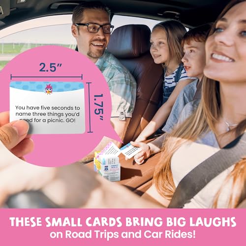 400 Silly Conversation Cards for Kids - 2.5" x 1.75" Cards with Interactive Activities and Funny Questions for Kids - Great for Hanging Out at Home, Long Road Trips, and Family Dinner Quality Time