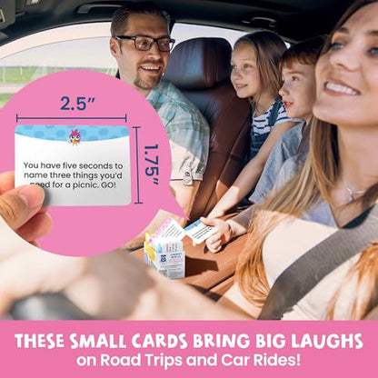 400 Silly Conversation Cards for Kids - 2.5" x 1.75" Cards with Interactive Activities and Funny Questions for Kids - Great for Hanging Out at Home, Long Road Trips, and Family Dinner Quality Time