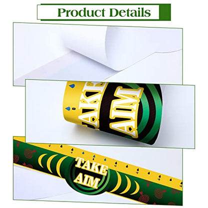 Jutom 2 Pcs Dart Throw Line PVC Toe Line Floor Stickers Markers Accessories for Dart Players Lovers Party Game Supplies Favors, 23.4 x 3.7 Inches