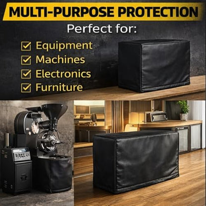 Custom PU Leather Dust Cover for Equipment, Waterproof Protective Cover, Made to Measure Size, Zipper Closure, Personalized Logo/Text for Indoor Use