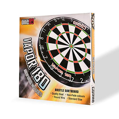 ONE80 Vapor 180 Bristle Dartboard Staple Free Bullseye Steeltip Darts Extra Flights - style: with Scoreboard