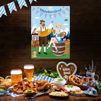PLULON Oktoberfest Games Pin The Beer on The Hand with Beer Oktoberfest Party Decorations Funny Games Supplies for Bavarian Beer Festival Oktoberfest Party Favors - style: Oktoberfest