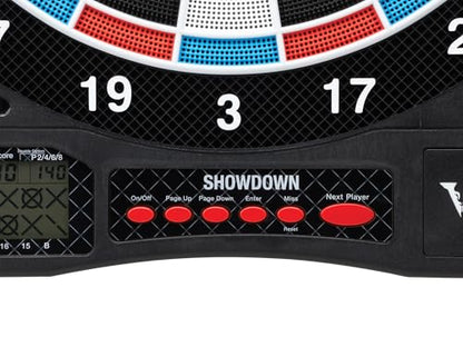 Viper Showdown Electronic Dartboard, 15.5 in Regulation Target, 32 Games, 590 Options, Battery Powered, 6 Darts Included, Black