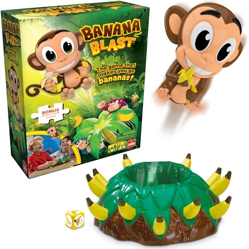 Goliath Banana Blast - Pull The Bananas Until The Monkey Jumps Game - Includes a Fun Colorful 24pc Puzzle by Goliath , Green