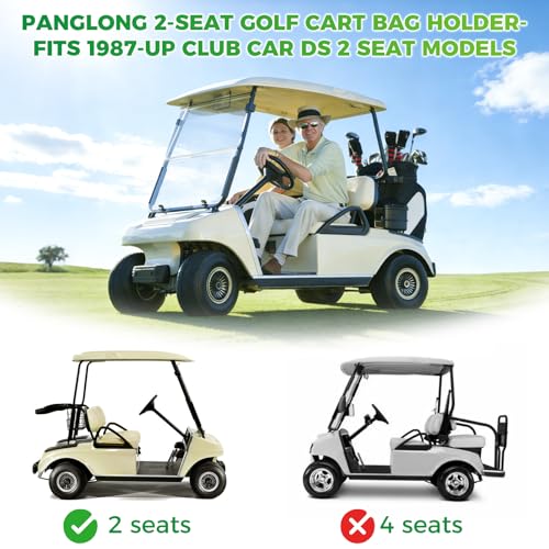 Panglong 2 Seat DS Golf Cart Bag Holder with Screws, Golf Bag Attachment for 1987-Up Club Car DS 2 Seat Models, OEM #1013935