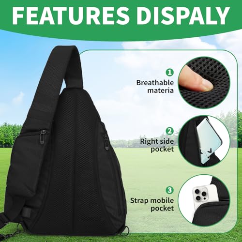 MOYAQI Disc Golf Bag with Retriever Holder and Storage Pockets, Disc Golf Backpack with 8-10 Disc Capacity, Padded Adjustable Strap and Back Panel, Lightweight and Durable - color: Dark black