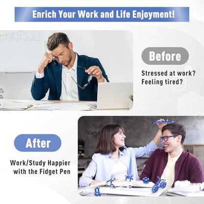 Gifts for Men Fidget Pen, Back to School Supplies, Anniversary Birthday Gifts for Teens Him Boyfriend, College School Supplies Gift for Teachers Teens Boys Girls, Multifunction Pen Cool Stuff Gadgets - color: Blue