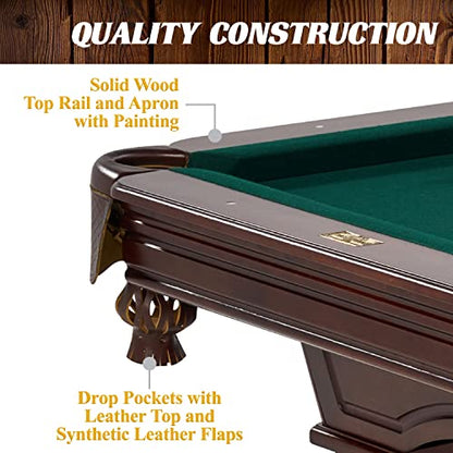 Barrington Billiards Premium 8.3 Ft Pool Table with Billiard Ball and Cue Stick Set