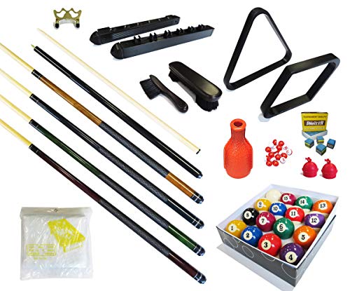 Pool Table - Premium Billiard 32 Pieces Accessory Kit - Pool Cue Sticks Bridge Ball Sets - color: Kit-16