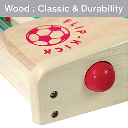 Flipkick: Wooden Tabletop Football/Soccer Pinball Games, Indoor Portable Sport Table Board for Kids and Family - style: Flipkick