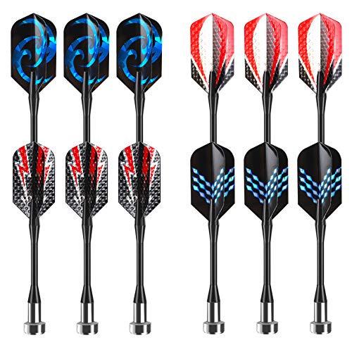 Accmor Magnetic Darts, 12pcs Replacement Magnet Darts Plastic Darts for Dartboard - color: Red Black Blue-Modern