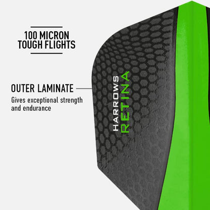 Harrows Retina | Premium Extra Strong 100 Micron Dart Flights in Standard Shape … - color: Green