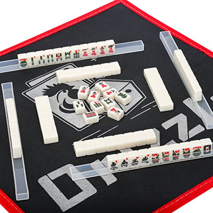drizzle Travel Mini American Mahjong Set - 166 White Tiles Includes Jokers 0.8" White Melamine Material - with Racks Instructions and Duck Bag 2.20 Pounds - color: Duck, size: 20MM-Mahjong