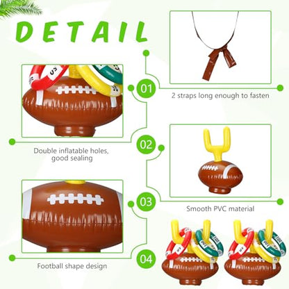 Sets Inflatable Post Ring Toss Football Goal Toss Goal Post Ring GamePost Ring Toss Game for Family Football Party Games