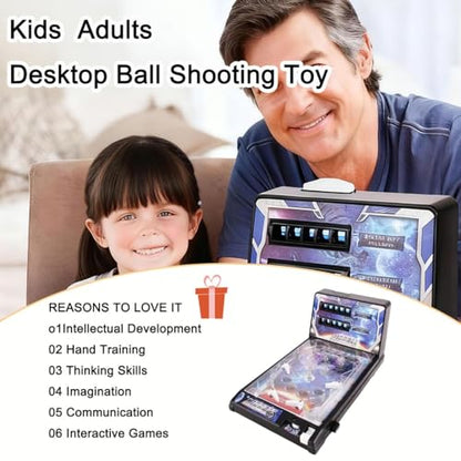 Pinball Machine Kit for Christmas, Tabletop Arcade Electronic Game, Desktop Mini Pinball Shooting Toy, Classic Retro Electronic Pinball Gifts for Boys Girls