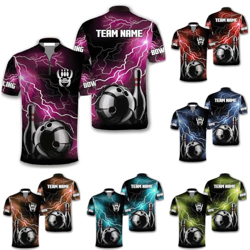 GABITA Personalized Bowling Jerseys for Men, Custom Bowling Shirts, Funny Bowling Shirts Gift for Bowler Team Player - color: A14