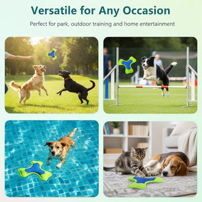 Water Floating Flyer, Dog Fetch Toy, Durable Training Flying Toys for Small & Medium Dogs, Pool Beach Outdoor Pet Toy