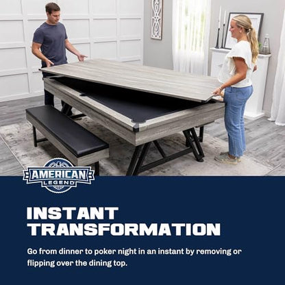 American Legend Billiard Table with Rustic Wood Finish - color: Grey