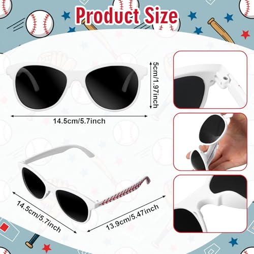 48 Pcs Inflatable Baseball Beach Balls with Glasses Sport Party Favors 12 Inch Themed Inflatable Ball Birthday Decorations Team Gift Summer Pool Party Supplies for Goodie Bag - style: Baseball
