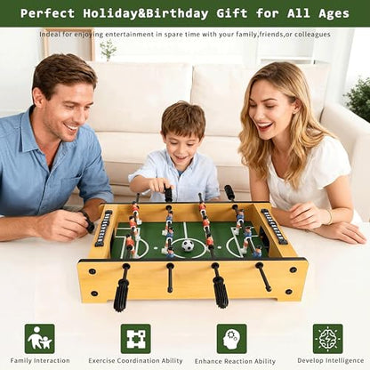 20 Inch Mini Tabletop Foosball Game Set, Table Football, Tabletop Football Games, Durable Soccer Kit for Adults, Children, Families and Playrooms, Easy to Store