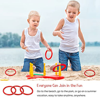 Meooeck 48 Pieces Bottle Ring Toss 2.9 Inch Plastic Carnival Ring Toss Games Party Favor for Adult Garden Backyard Outdoor Games and DlY Craft Rings