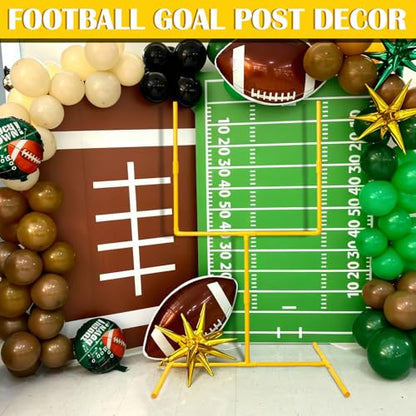 Jenaai Gaint 70.8 X 31.5 Football Party Decoration Large Plastic Football Goal Field Post Centerpiece for Game Day Soccer Bowl Birthday Sport Party Outdoor Indoor Decor